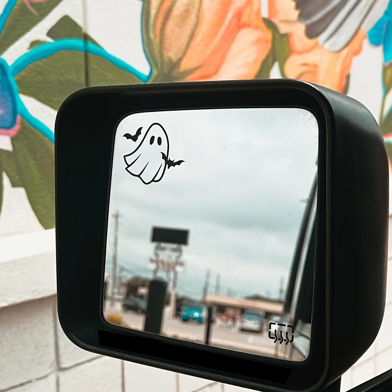 Festive Halloween Car Mirror Decal - Cute Ghost And Bat Sticker - Vinyl