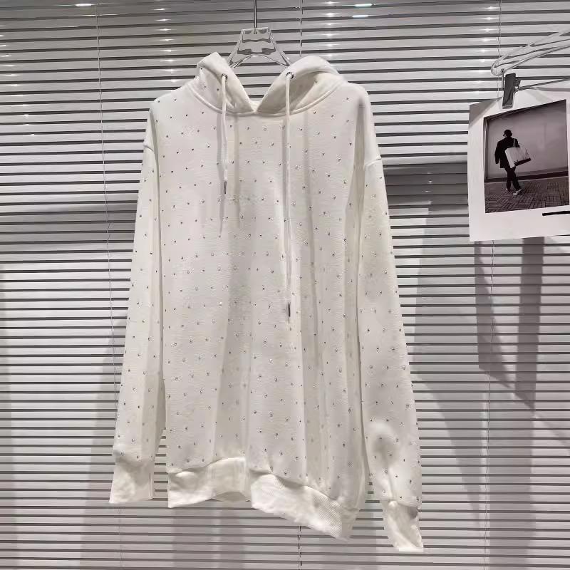 YYFS Женская мода повседневные толстовки с капюшоном и свитшоты с длинным рукавом в горошек