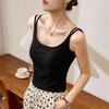 Интегрированный жилет с подтяжками для груди, новый летний женский топ без рукавов из высокоэластичного хлопка с U-образным вырезом