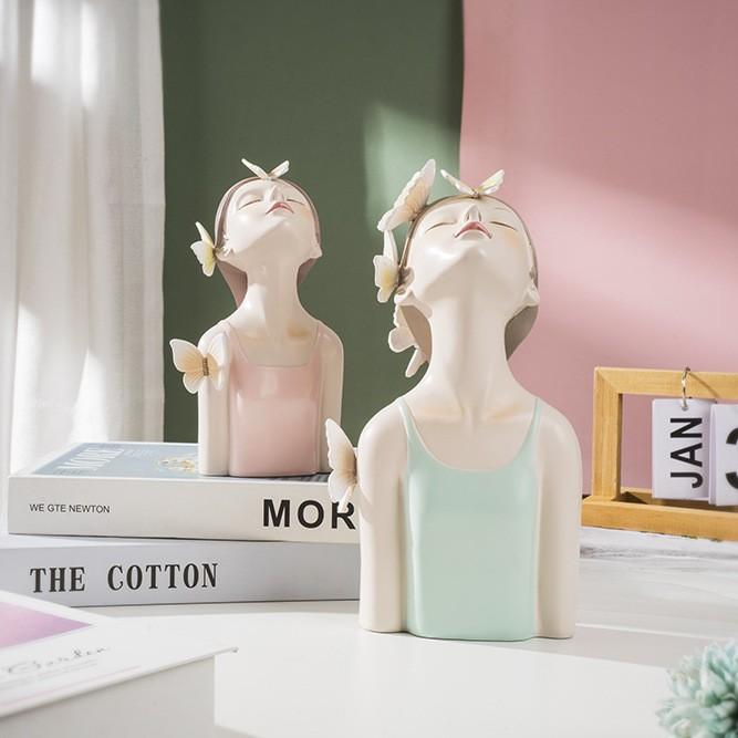 Европейский стиль, легкая роскошь, мода, глядя на бабочку, девушка, смоляные украшения, модель окна дома, комната, художественное оформление, украшение