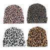 Jacquard Leopard Knitted Cap Soft Beanies Hat Y2K Fashion Thick Warm Hat  Unisex
