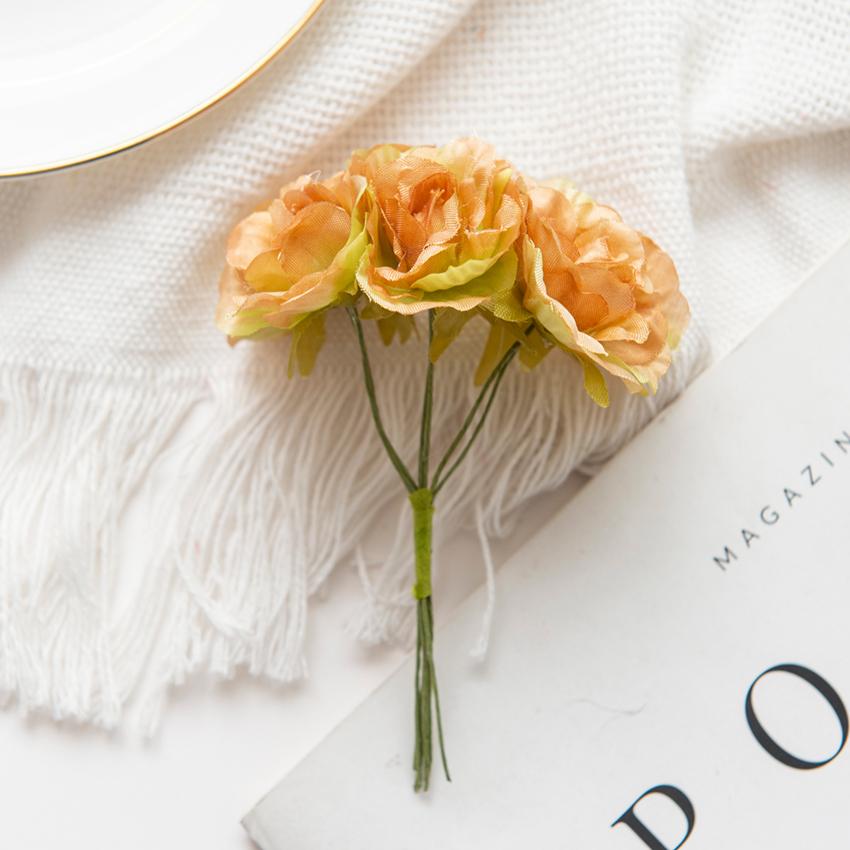 18 шт. Искусственные цветы Мини шелковый букет Свадебный декоративный DIY Венок Рождественское украшение Ваза для дома сада Скрапбукинг