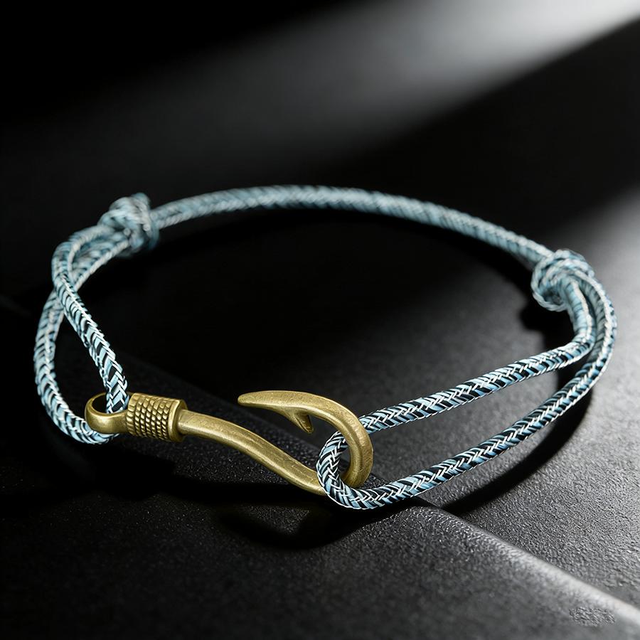 Vintage Fishhook Bracelet Men 10 Colors Available Environmentally Friendly Material Sports Sweat Absorbing Braslet Adjustable