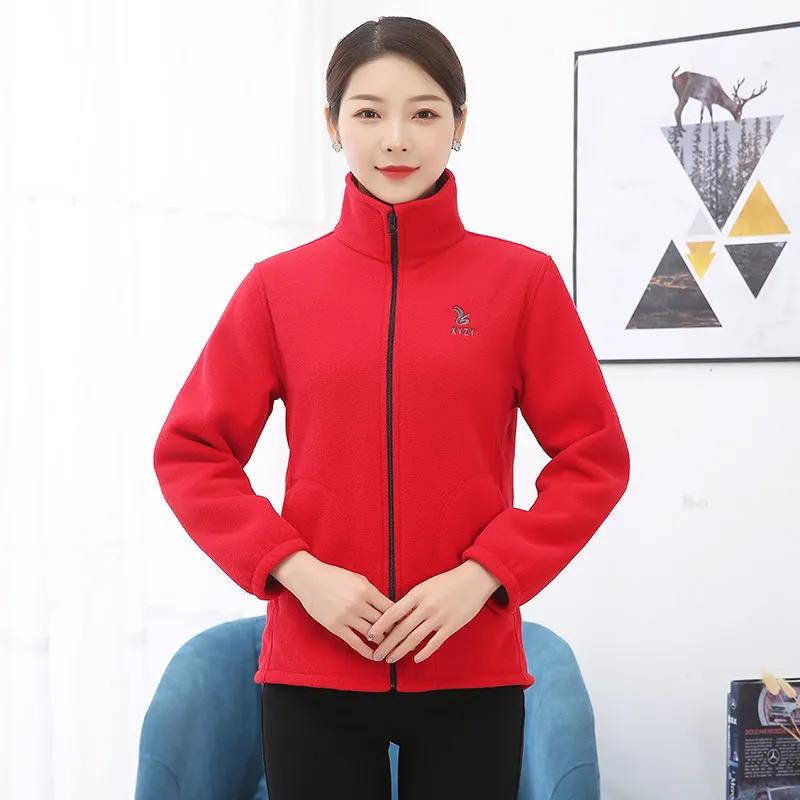Зимняя женская флисовая куртка с воротником-стойкой, модная повседневная толстая теплая короткая куртка-кардиган, подходит для женщин