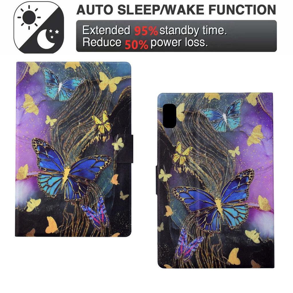 Чехол для Lenovo Tab M9 TB-310FU с узором, противоударный, кожаный, с функцией автоматического пробуждения/засыпания