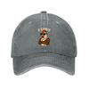 F Caw F Duck Logo Washed Cotton Baseball Cap Unisex Adjustable Hat Casual Streetwear Fashion Accessory