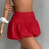 Женская летняя юбка-пузырь с высокой талией А-силуэта модная короткая юбка со встроенными шортами