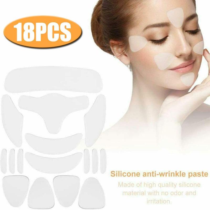 Silicone Anti-Wrinkle Patches Set for Face, Neck Chest Reusable Lifting Smoothing Patches for Forehead, Eye, Neck Dcollet