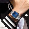 Men's Casual Quartz Watch Creative Square Calendar Dial Stainless Steel Strap Men's Wristwatch Festival Gift Men's Exquisite Gift Watch