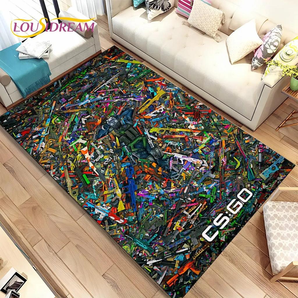 3D штурмовая винтовка, пистолет, пистолет CS M4 AK USP, игровой коврик, ковер для дома, гостиной, спальни, дивана, коврик для двери, декор, нескользящий напольный коврик