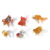 Simulated Goldfish Figurine with Base Realistic Mini Fake Fish Statue Sculpture Plastic Ornament Fish Tank Aquarium Decoration