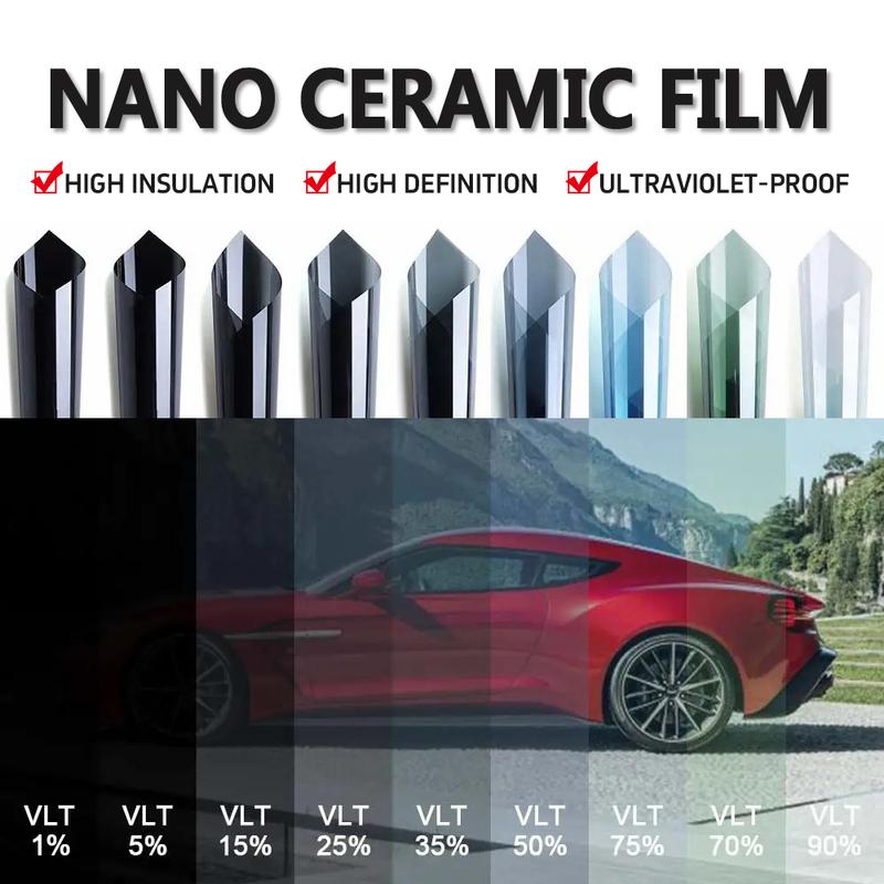 50X300cm Super quality high heat resistant car glass IR100% nano ceramic solar tint window film 5%~75%VLT