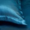 Solid Color Simulation Silk Bedding Bed Sheet Quilt Cover Pillowcase 4-piece Set