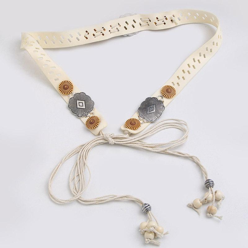 Богемный пояс Полые аксессуары Этнический стиль Пояс Ультраволокно Мягкий Отпуск Натуральная текстура Женская поясная веревка