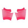 Mesh Short Gloves Breathable Stretchy Classic Fingerless Fishnet Gloves for Wedding Party Cosplay Performance Rose Red