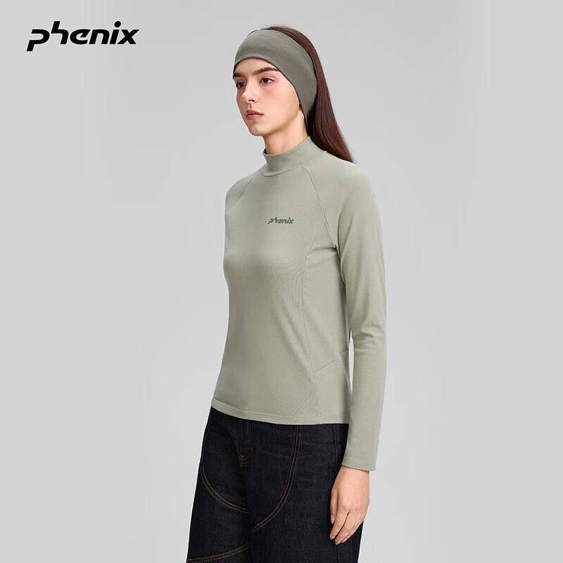 Женская футболка Phenix с высоким воротником и длинным рукавом из смесовой ткани тенсел и шерсти