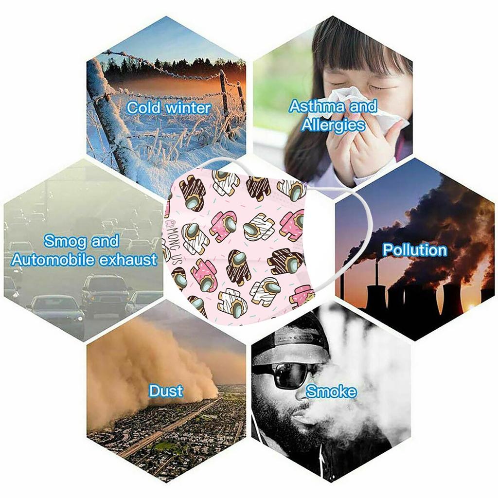 Детская маска Nikitas с героями мультфильмов, одноразовая маска для лица, промышленная 3-слойная ушная петля, 50 шт.