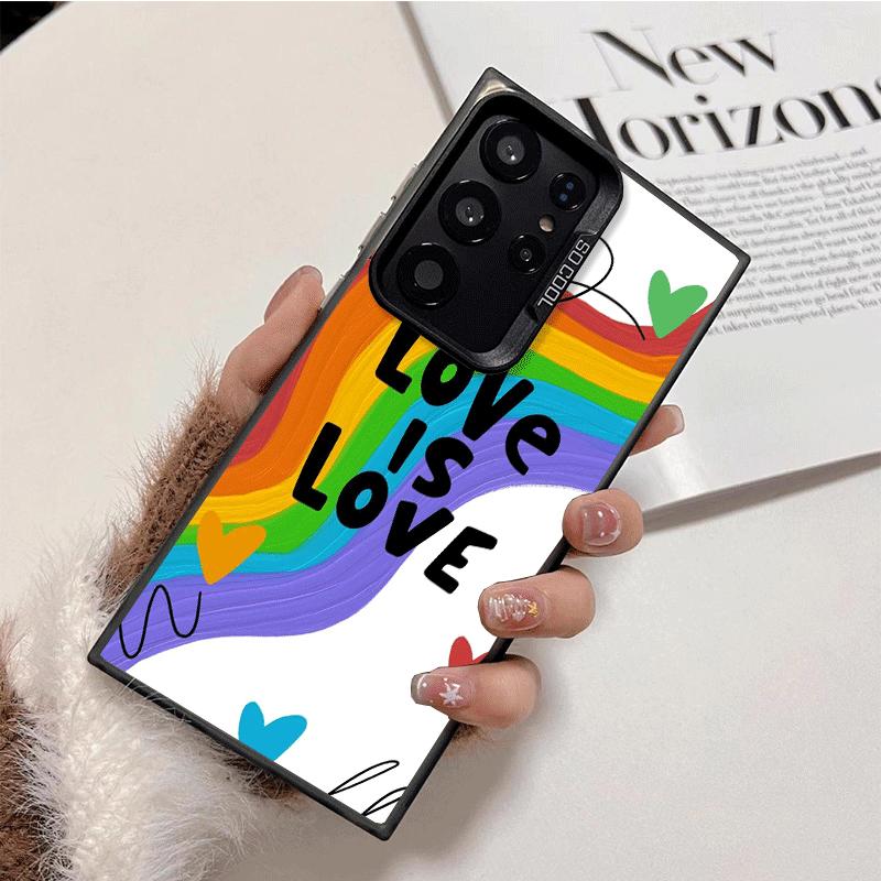 LGBT Rainbow Love Is Love Shockproof Phone Case for Samsung Galaxy S26 Edge S25 Ultra S24 FE S23 Plus S21 Cover Anti Fall Fundas