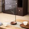 Incense Stick Holder with Wooden Tray Brass Inverted Incense Burner Ash Catcher Home Office
