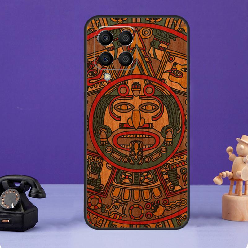 Чехол с рисунком из дерева и календарем майя для Samsung Galaxy M12 M32 M52 M55 M13 M33 M53 M14 M34 M54 M20 M30s M31s M51 M31 M21