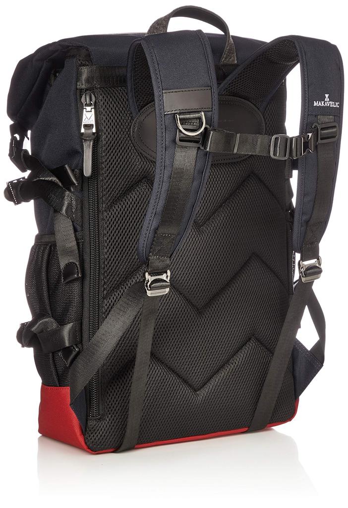 [Макиавеллистский] Рюкзак с отделением для 13-дюймового ноутбука CHASE DOUBLE LINE BACKPACK 3106-10107 Рюкзак для мужчин, темно-синий/красный