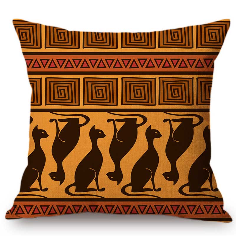 Exotic Africa Design Pattern African Hunting Animals Geometric Decorative Sofa Throw Pillow Case Cotton Linen Chair Cushion Case
