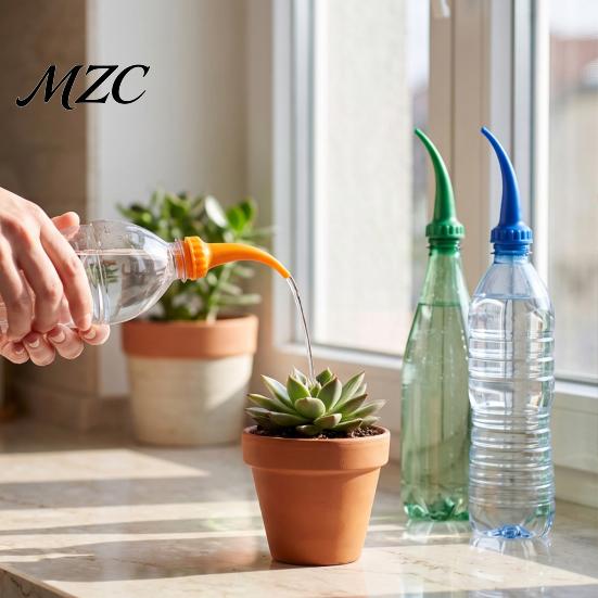 Plant Care Equipment Bottle Cap Watering Spout, Adjustable Flow Curved Pipe Mouthpiece, 3D Plastic Attachment Print Lightweight Portable Irrigation