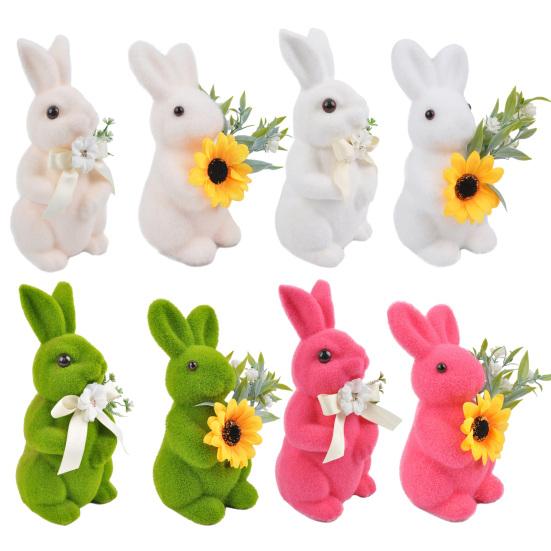Украшение Зайчик Пасхальное Украшение с Искусственным Мхом Смоляное Ядро Водонепроницаемое Устойчивое к УФ-лучам Наружный Весенний Декор для Центрального Элемента