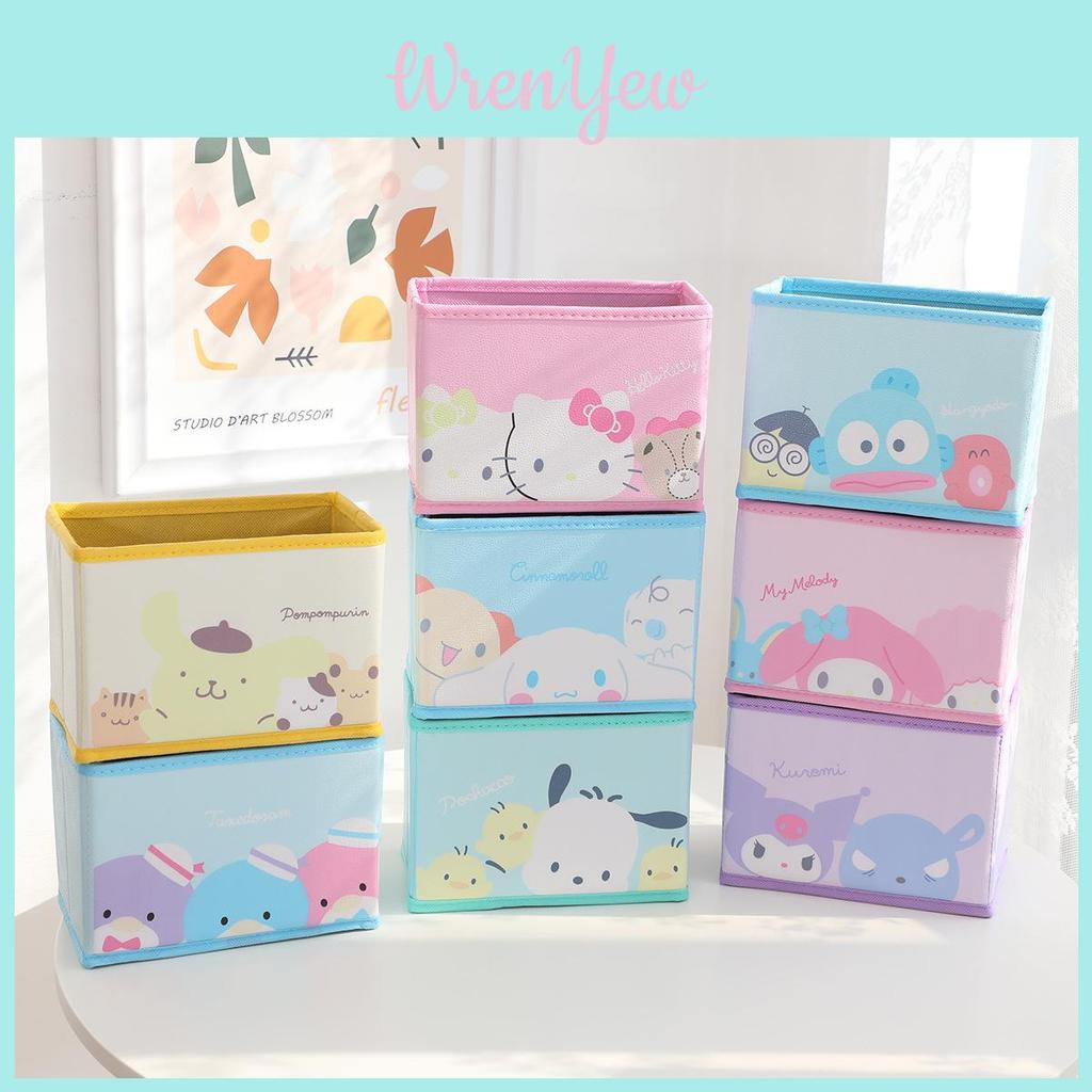 Hello Kitty Kuromi Cinnamoroll My Melody Узор Складной Настольный Органайзер для Хранения Косметики и Офисных Принадлежностей