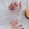 Декоративные рукава для рук с оборками, кружевные манжеты, накладки на руки с кружевом и жемчугом, для фотосессии, мероприятия на тему аниме