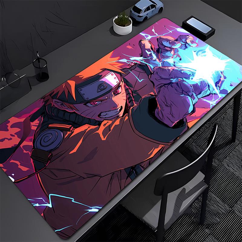 Mouse Pad Office Naruto Uzumaki Computer Keyboard Pad Carpet Large Gaming Accessories Edge White Mousepad PC Game Desk Mat Table