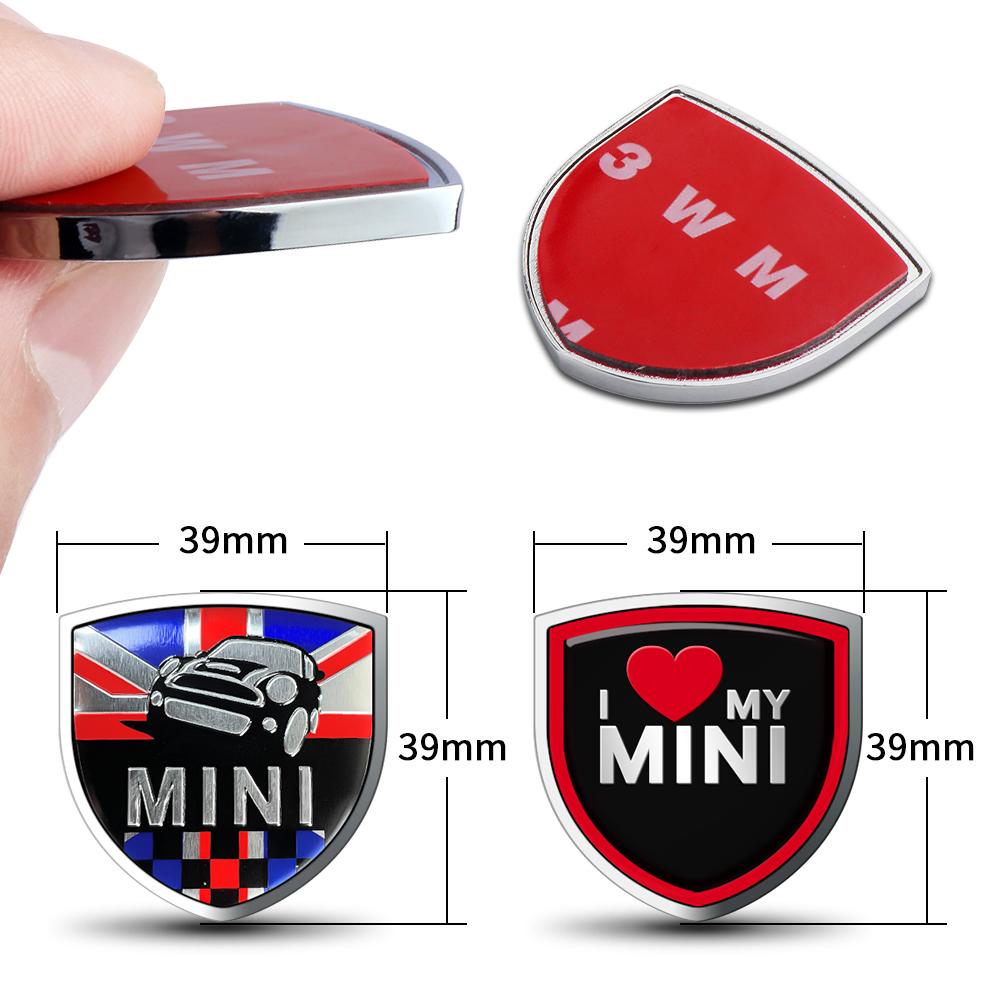 3D Metal Car Styling Shield Badge Emblem Sticker Decor Auto Accessories For MINI Cooper JCW WORKS R55 R56 F55 F56 R57 R58 R59
