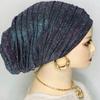 Muslim Women Glitter Pleated Turban Cap