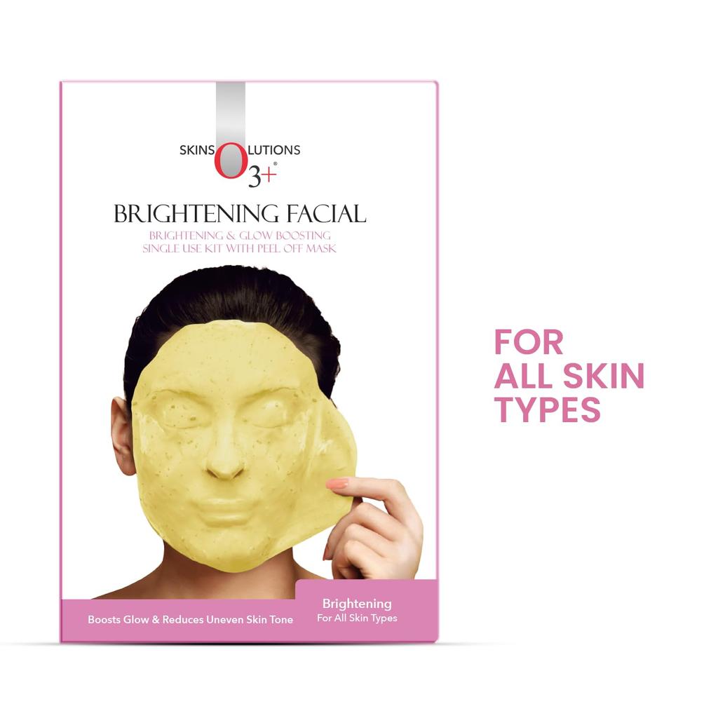 O3+ Brightening Facial Kit With Peel Off Power Mask 45gm Pack Of 2 For Glowing Skin