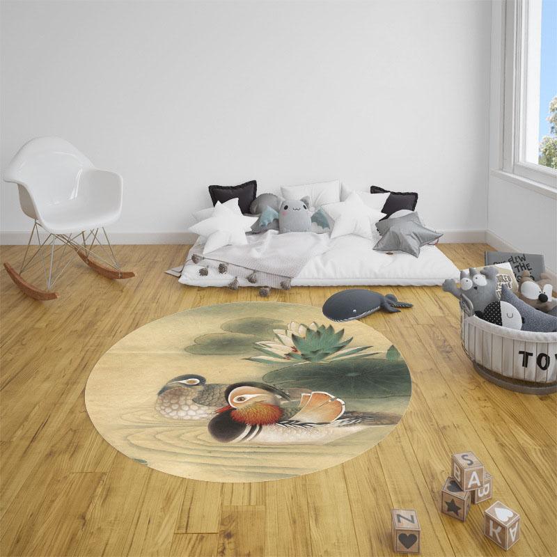 Современный круглый ковер с тигром для гостиной, противоскользящий коврик для спальни, компьютерный стул, коврики, детские ковры и коврики 100 см/120 см