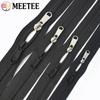 Meetee 3# 5# 8# 10# 10M Черные нейлоновые рулонные молнии + 10 шт. пуллеров для молний Одежда Швейная молния Слайдер Головка молнии Ремонт Аксессуары