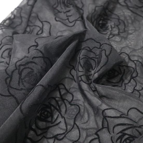 Летняя мужская рубашка с прозрачной сеткой и узором розы с отложным воротником и короткими рукавами, однобортный кардиган средней длины, пляжный топ для отпуска