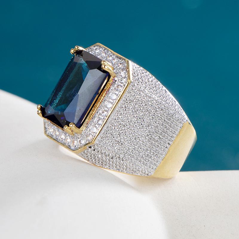 Bella Box Роскошное серебряное мужское кольцо с натуральным черным, синим большим камнем, обручальное кольцо для свадебной вечеринки