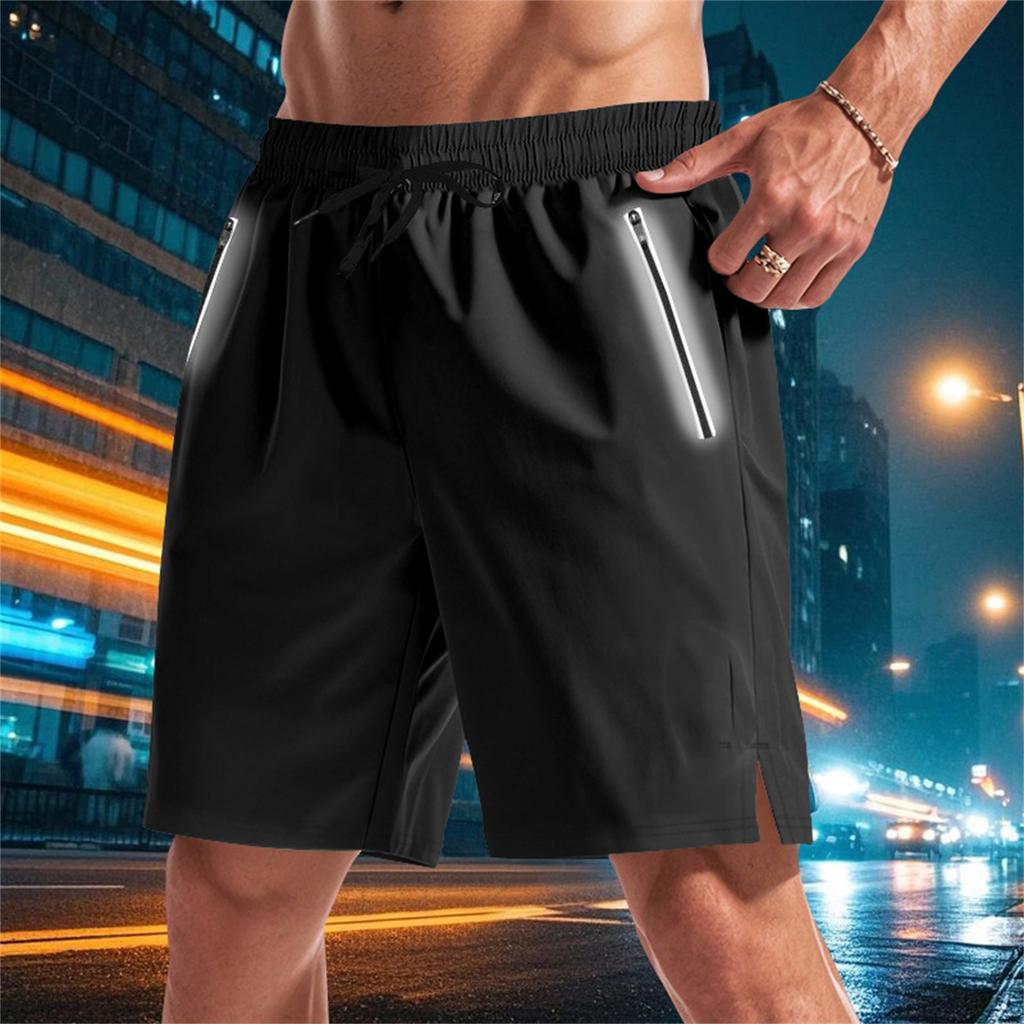 Men's Micro Elastic Loose Night Run Glow-in-the Dark Functional Quick Dry Beach Sports Casual Shorts For Men
