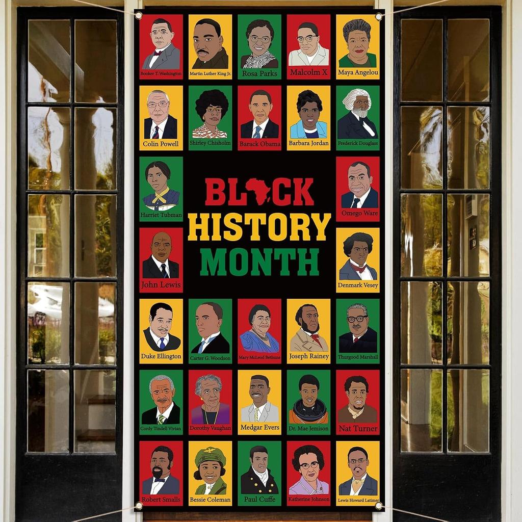 Black History Month Door Cover n n Holiday Art Posters Classroom Door Banner Photography School Home Porch Decoration