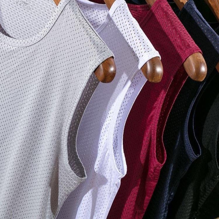 Дышащие майки без рукавов большого размера, летние быстросохнущие спортивные мужские майки для фитнеса и фитнеса, однотонные майки