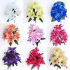 10 Heads Hot Colorful Home Accessories Artificial Flowers Fake Lilies Lilies Bouquet Wedding Decor