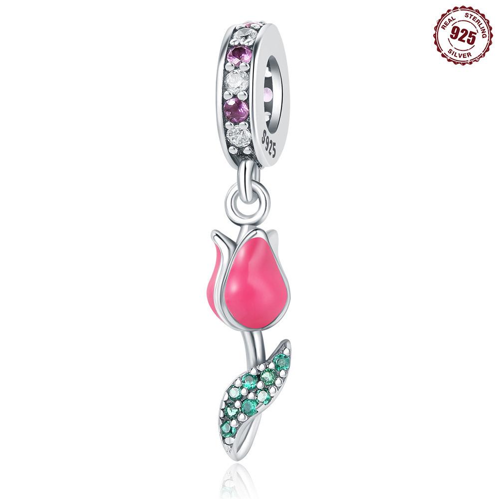 S925 sterling silver pendant accessories beaded bee butterfly original European and American style DIY bracelet