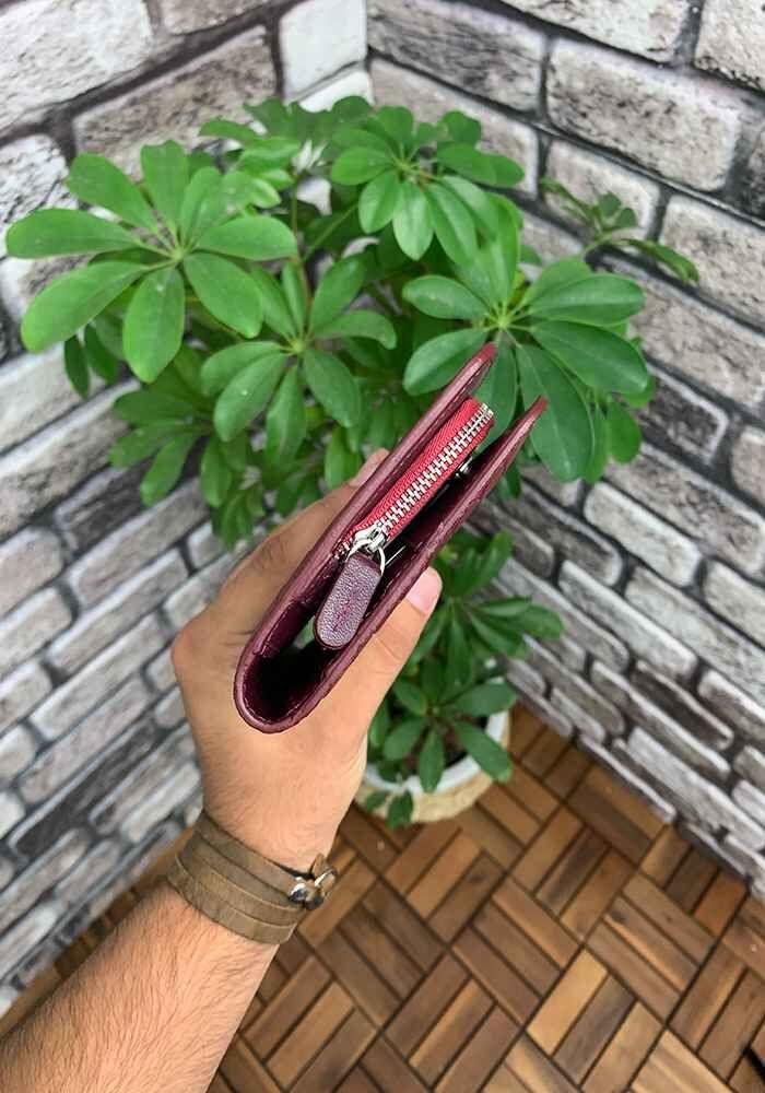 Guard Burgundy Croco Leather Women's Wallet & Handbag