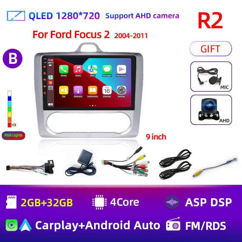 Android 12 Car Radio for Ford Focus 2 3 Mk2 Mk3 2004 2005 - 2011 Multimedia Player Navigation GPS 2Din Carplay Stereo DVD