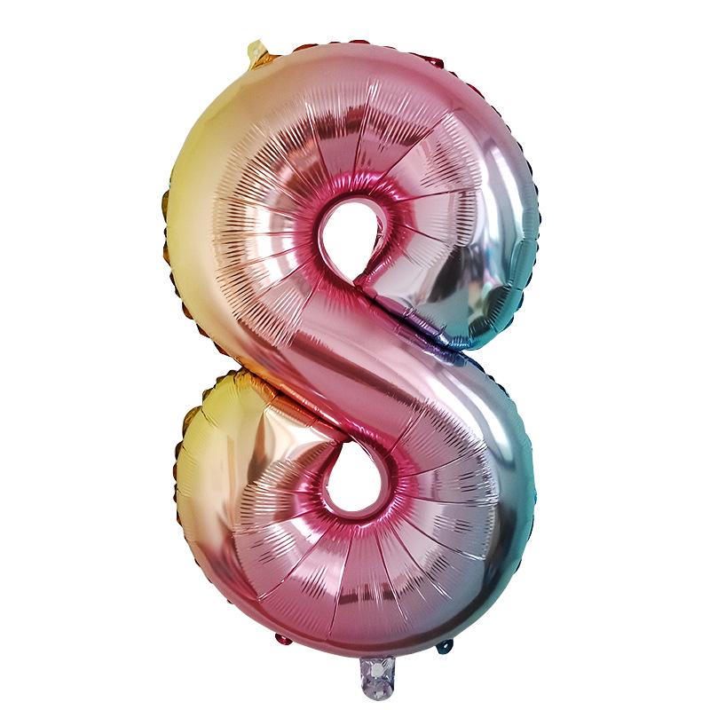 32-Inch US Number Birthday Party Balloons - Individual Aluminum Film