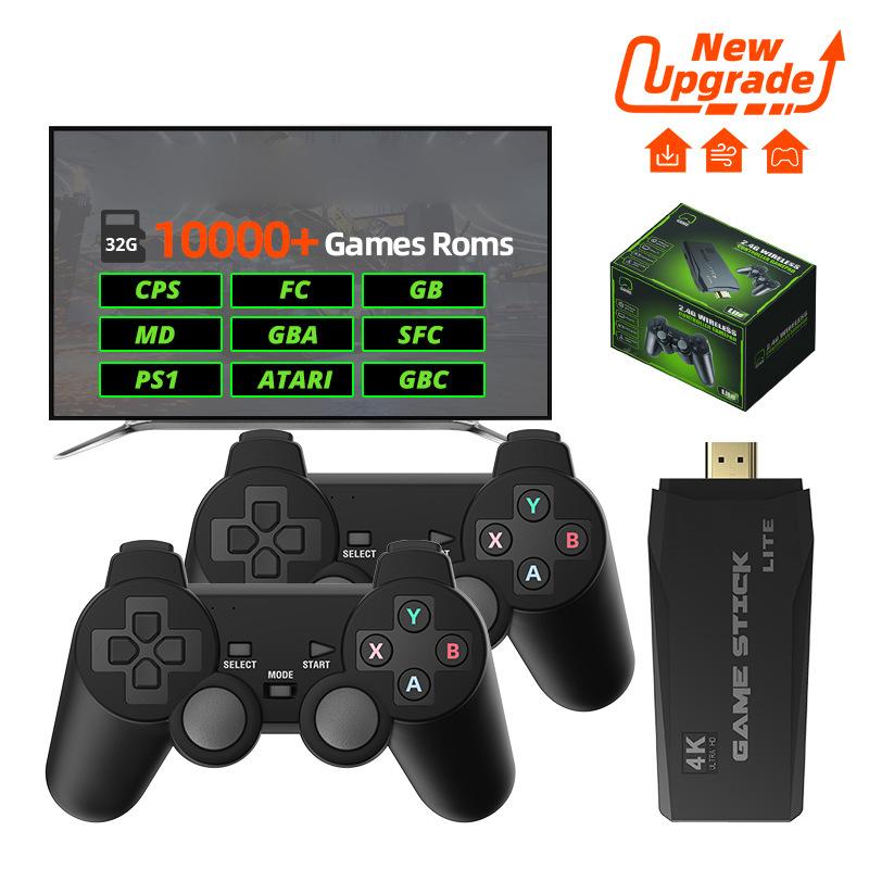 DATA FROG Y3 Lite Game Stick HD TV видео игровая консоль с 2 беспроводными геймпадами,картой памяти 32G/10000 игр