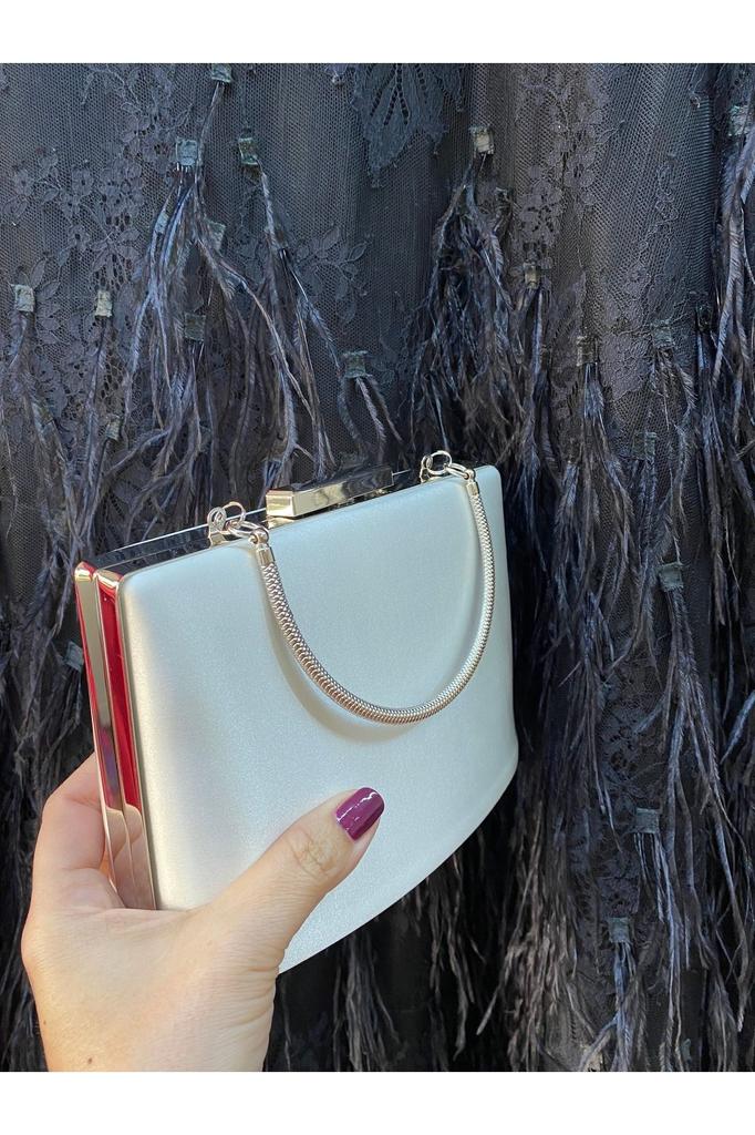 Women's Stylish and Useful Evening Dress Bag Women's Satin Black Evening Dress Clutch Portfolio Ladies Bag