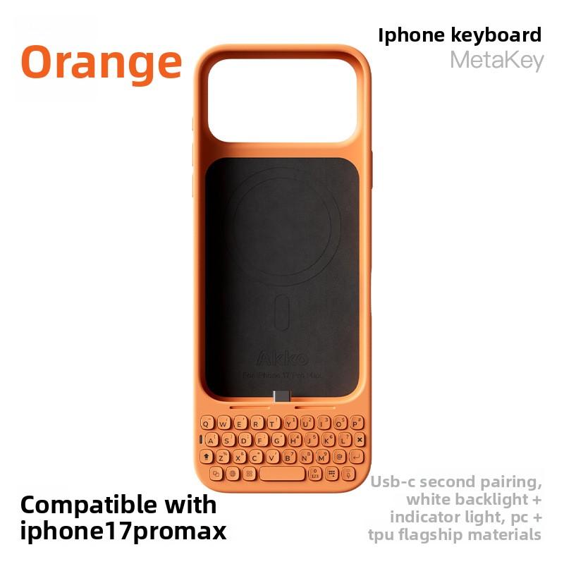 Универсальный чехол-клавиатура MetaKey с ночным светом для iPhone 17 Pro Max, с защитной крышкой для магнитной зарядки Magsafe