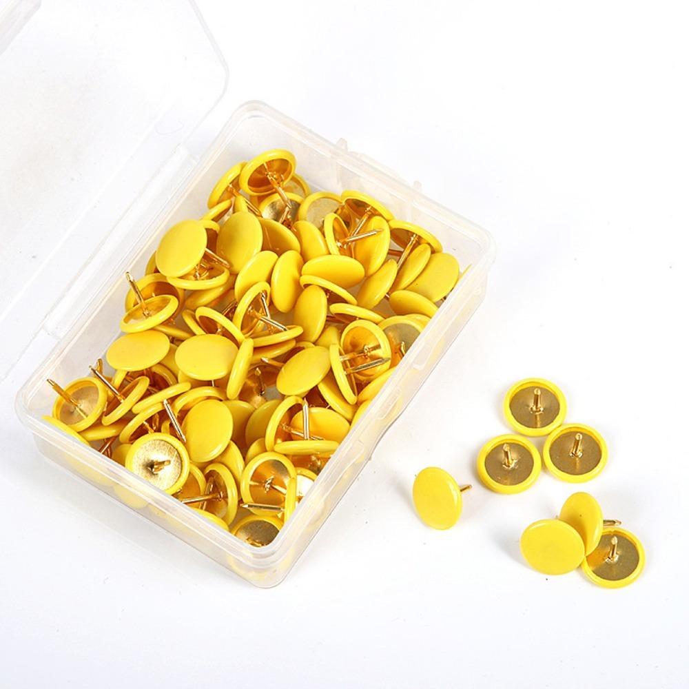 100Pcs Tacks Point Round Push Pins Notice Board Cork Board Tacks Decorative Thumb Tacks